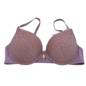 Soma Embraceable Push Up Lavender Lace Front Closure Bra Size 36C